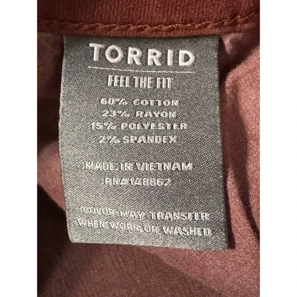 Torrid Jeans Womens 24 Feel The Fit Jegging Super Soft Rust Color Plus Size - Picture 6 of 6